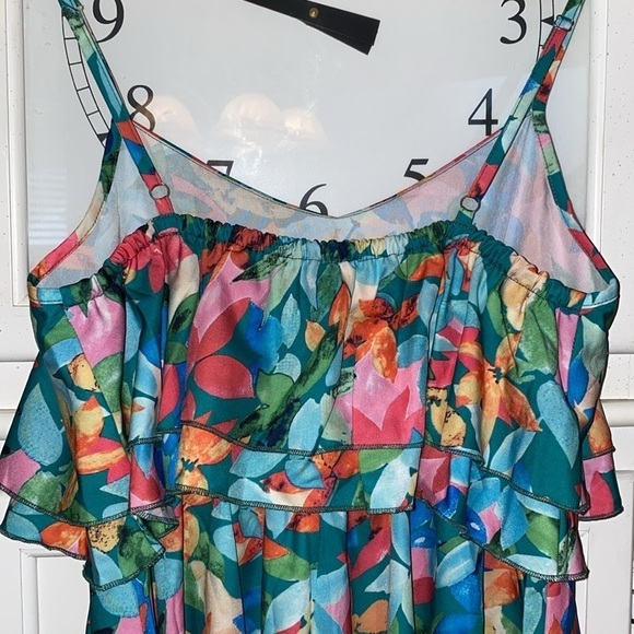 Tropical Floral Romper Spaghetti Strap Top & Flowy Shorts ~ Brand New - Picture 12 of 15